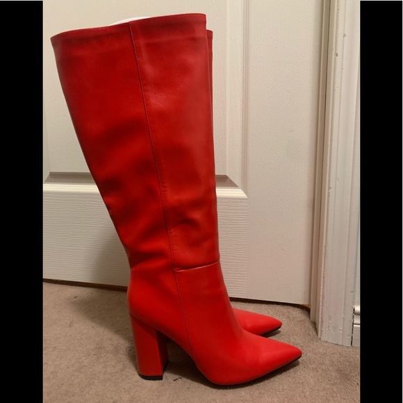 LUSCIOUS RED POINT TOE BOOTS - Picture 9 of 14
